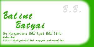 balint batyai business card